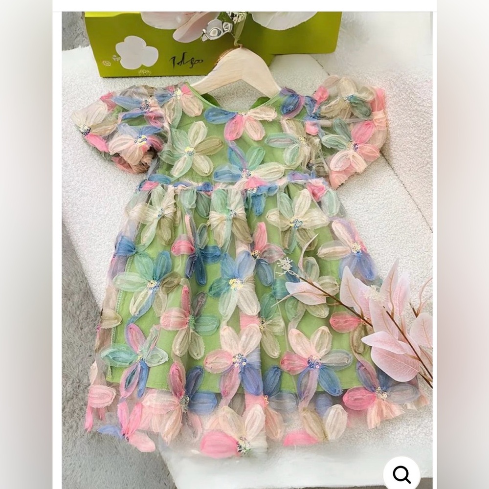 Mia Belle Girls “Spread More Magic” Floral Tulle Dress – Size 2T